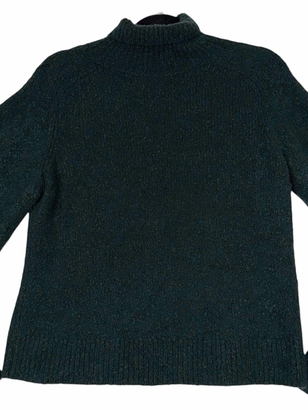 Lafayette 148 Deep Green Turtleneck Sweater 97% Cashmere 3% Wool